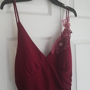 Dark red cocktail dress